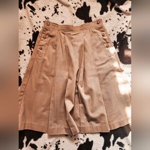 WOMEN'S 80'S/90'S PLEATED MIDI SKIRT -TAN